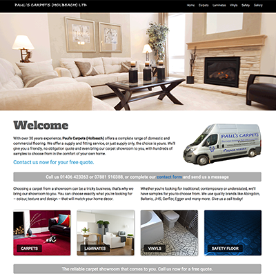 Paul's Carpets of Holbeach website